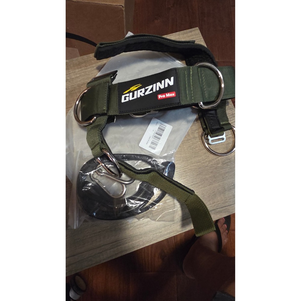 Gurzinn Pro Max Neck Harness Weightlifting Strength Training Olive Green NEW - Picture 3 of 5
